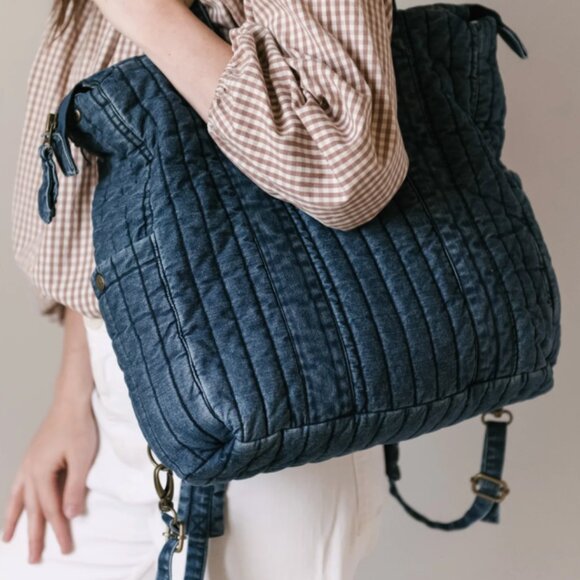 Pehr | Convertible Denim Diaper Bag - Picture 1 of 5